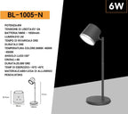 Lampada Multifunzione Ricaricabile da Tavolo BL-1005-N - 6W - immagine 7