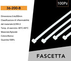 Confezione da 100 Pezzi - Fascette Serracavo - 36-200-B - immagine 4