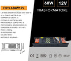 Alimentatore slim metallico stabilizzato - FHYLA60W12V - immagine 4