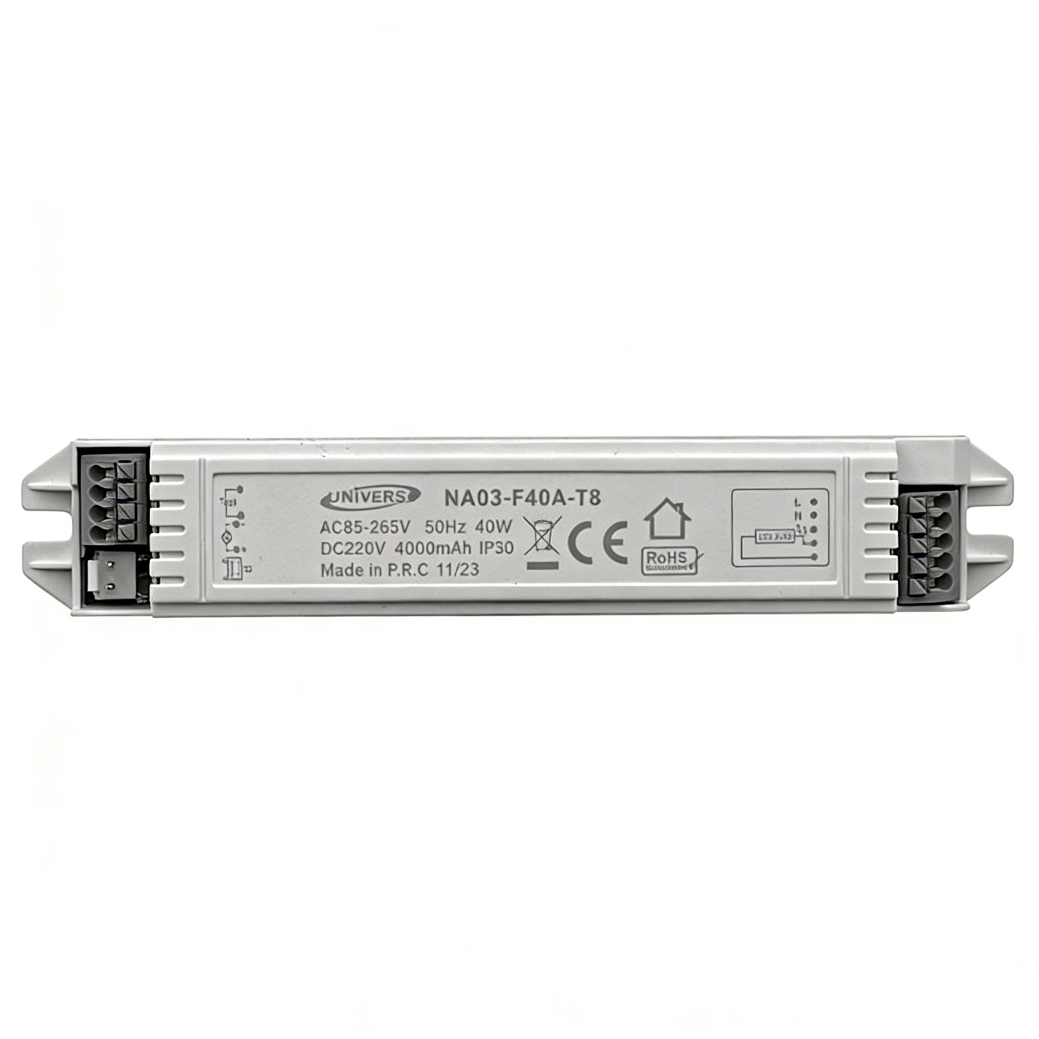 Kit Emergenza UNIVERSO NA03-F40A-T8 per LED 3W-40W | Autonomia 300 Min