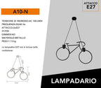 Lampadario a Sospensione a Forma di Bicicletta in Metallo - immagine 5