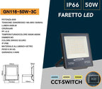 Proiettore SMD LED Slim UNIVERSO GN116-50W-3C 50W - CCT 3in1 - immagine 7