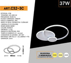 Plafoniera LED SMD Design Circolare UNIVERSO C32-3C 37W - immagine 5