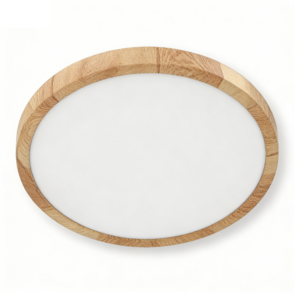 Plafoniera Ultra Slim Rotonda Effetto Legno UNIVERSO LV-400-L3C 32W Ø40cm | CCT 3in1 IP40