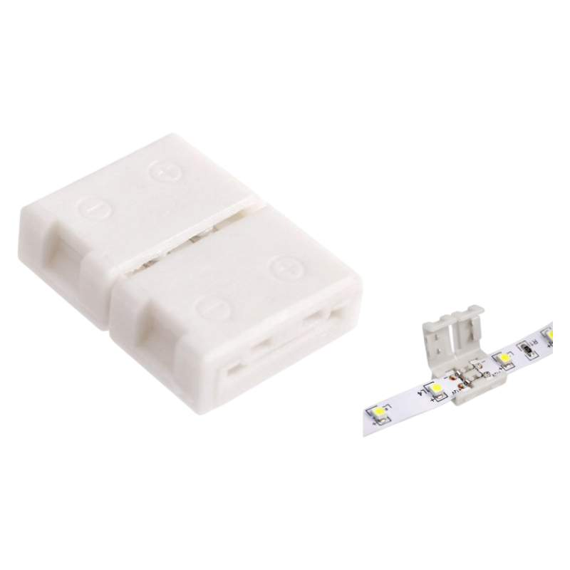 Giunto Connettore per Strip LED Monocolore 2 Pin 10mm | Spinotto 12V/24V SMD | Confezione 5 Pezzi