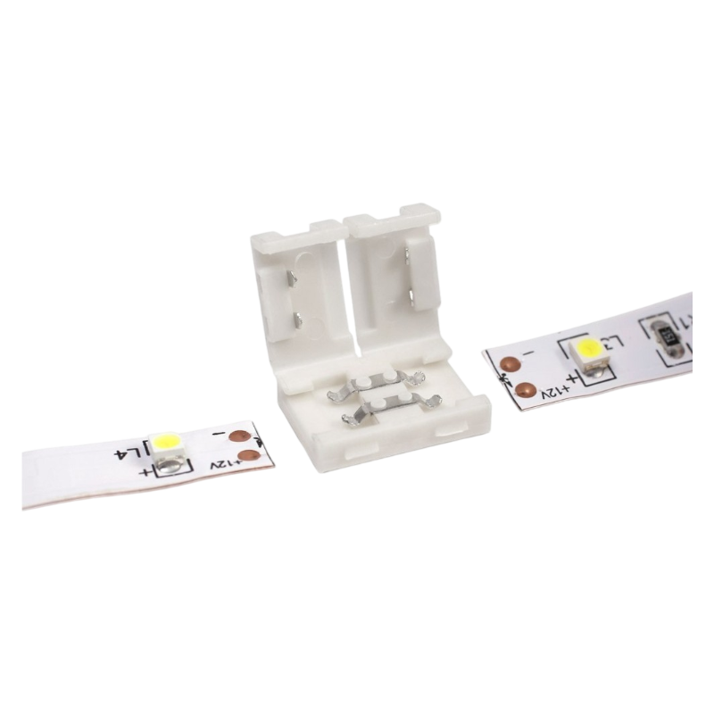 Giunto Connettore per Strip LED Monocolore 2 Pin 10mm | Spinotto 12V/24V SMD | Confezione 5 Pezzi