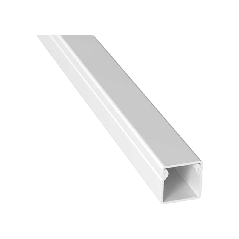 Confezione da 10 pezzi – Canalina passacavi con biadesivo in PVC, colore bianco, lunghezza 2 metri, dimensioni 10x10 mm.