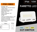 Proiettore LED Ultra Slim SMD UNIVERSO FT01-10B3C 10W - CCT - immagine 4