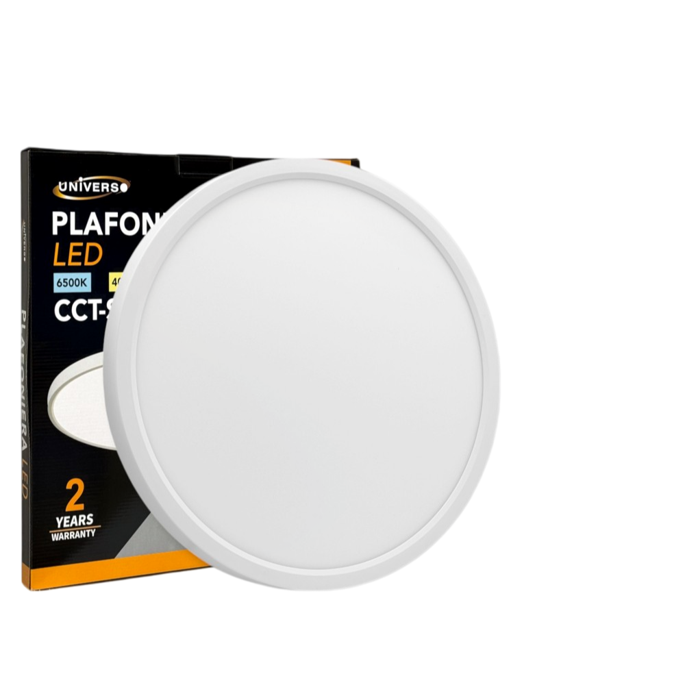 Plafoniera Ultra Slim Rotonda Bianca UNIVERSO LV-400-B3C 32W Ø40cm | CCT 3in1 IP40