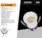 Faretto LED Rotondo da Incasso Bianco 3W - CCT Selezionabile 3000K-4000K-6500K IP20 - immagine 4