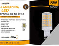 Confezione da 20 Pezzi Universo SPARAC-G9-8W-001 – Lampadina LED G9, 8W Tubolare SMD, 880 Lumen, CCT 3000K/4000K/6500K