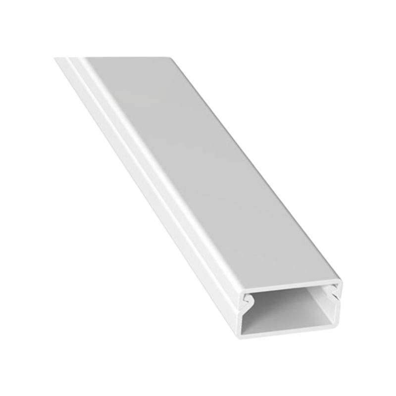 Confezione da 10 pezzi – Canalina passacavi con biadesivo in PVC, colore bianco, lunghezza 2 metri, dimensioni 15x10 mm.
