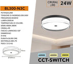 Plafoniera Circolare SMD LED UNIVERSO BL300-N3C 24W - Switch - immagine 5