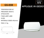 Applique Ovale in Gesso Verniciabile - Doppia Emissione - immagine 5