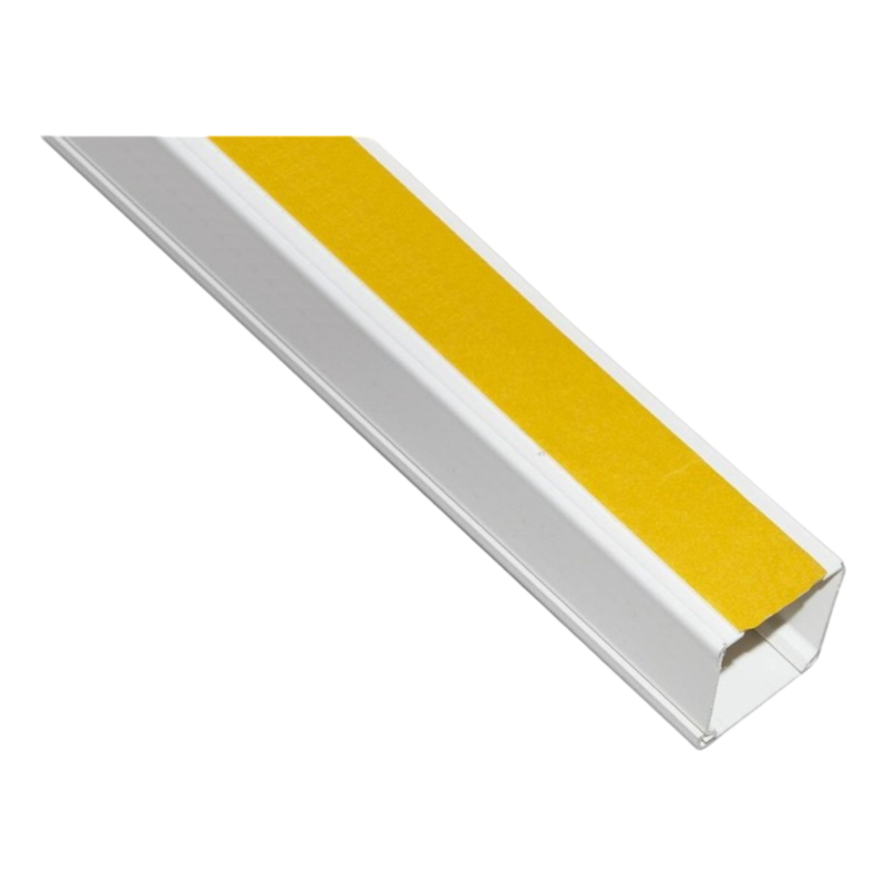 Confezione da 10 pezzi – Canalina passacavi con biadesivo in PVC, colore bianco, lunghezza 2 metri, dimensioni 16x16 mm.