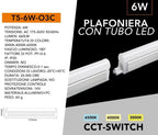 Universo T5-6W-3C-M Tubo Neon LED SMD Plafoniera T5 - immagine 7