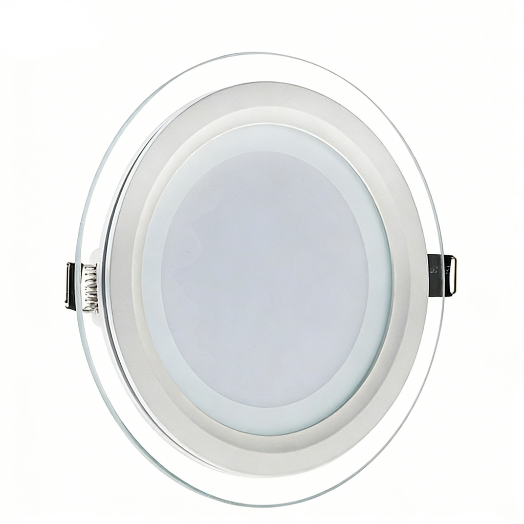Pannello LED Slim Rotondo in Vetro 12W 1100 Lumen | CCT Regolabile 3000K-4000K-6500K