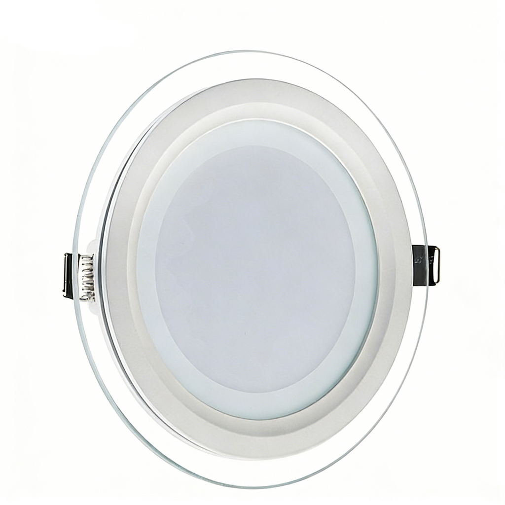 Pannello LED Slim Rotondo in Vetro 18W 1800 Lumen | CCT Regolabile 3000K-4000K-6500K