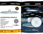 Campana LED UFO Lampada Industriale a - HE02-100W - immagine 6