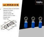 Confezione da 100 Pezzi - Capicorda Terminale ad Occhiello Isolato per Cavi da 2,5 mm² a 4 mm² - immagine 5