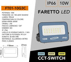 Proiettore LED Ultra Slim SMD UNIVERSO FT01-10G3C 10W - CCT - immagine 4