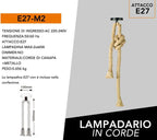 Lampadario in Corda Doppio con Portalampada per Lampadine - immagine 5