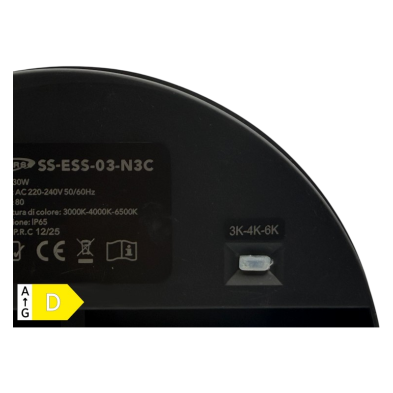 Plafoniera SMD LED Circolare con Sensore UNIVERSO SS-ESS-03N3C 20W | Switch CCT 3000K-4000K-6500K IP65