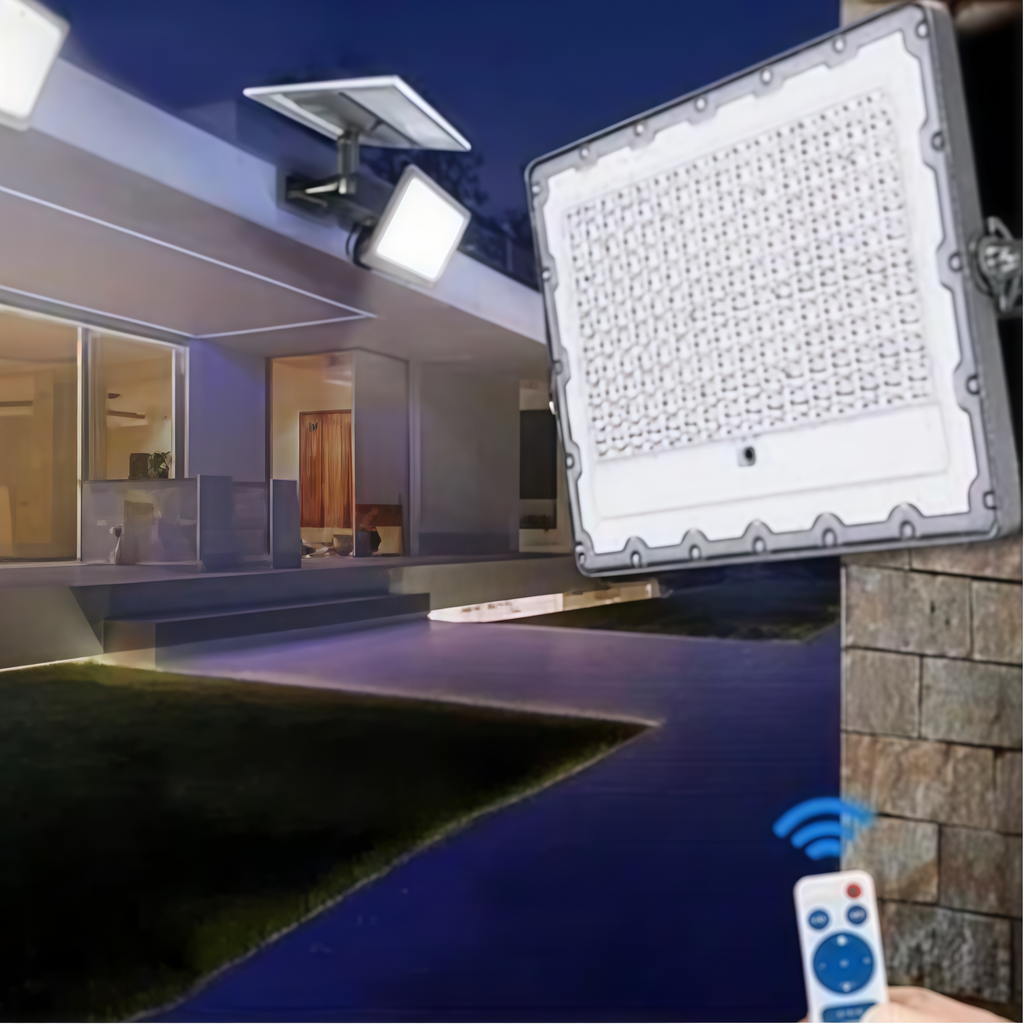 Proiettore LED a Batteria con Pannello Solare UNIVERSO SL-500W | 500W Dimmerabile IP65 Bianco Freddo 6500K