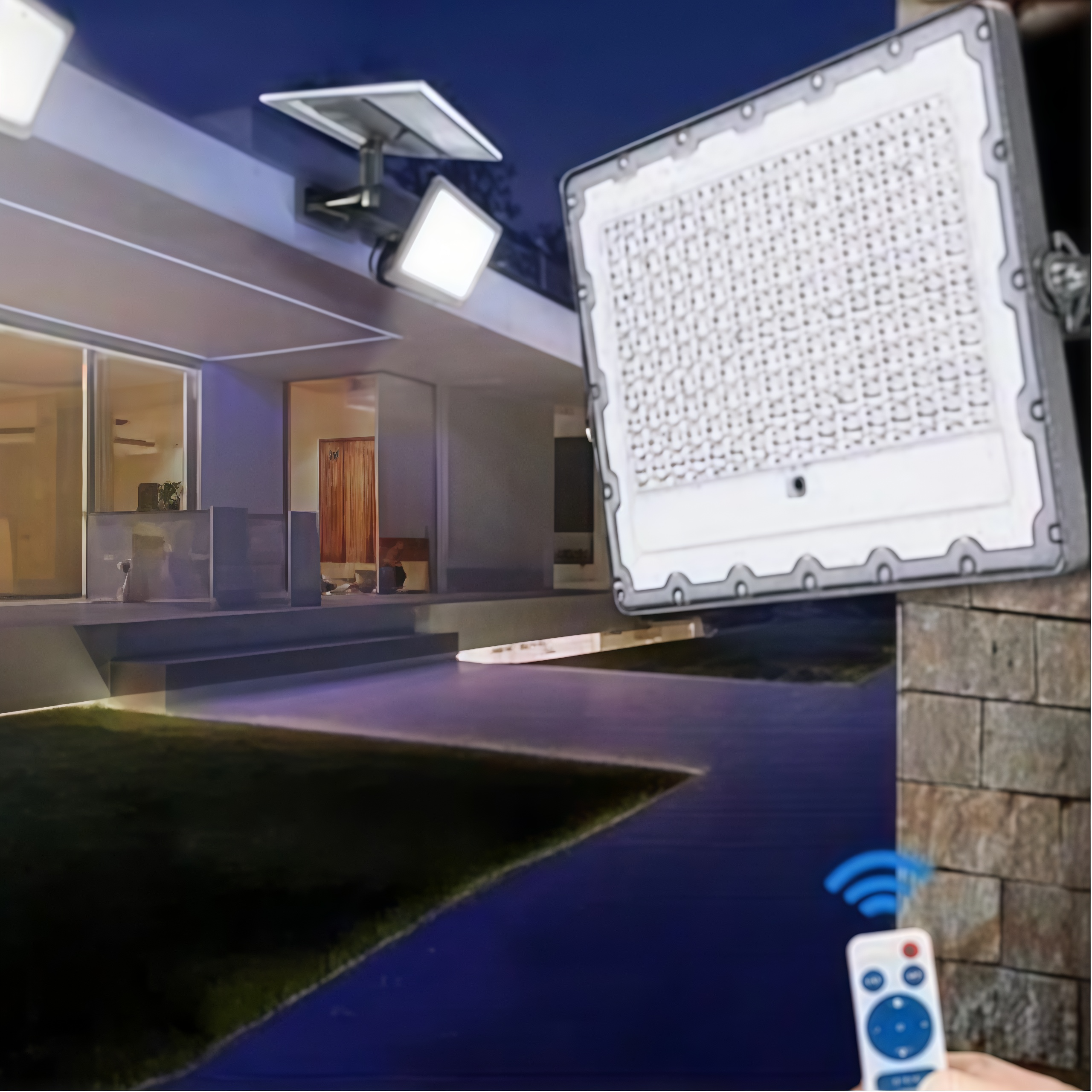 Proiettore LED a Batteria con Pannello Solare UNIVERSO SL-500W | 500W Dimmerabile IP65 Bianco Freddo 6500K