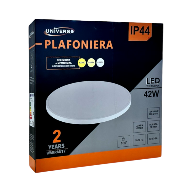 Plafoniera LED Circolare SMD Esterno UNIVERSO ES-PN480-3C 42W | CCT 3in1 IP44