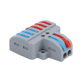 Morsetto Connettore Universale Multipolo UNIVERSO | Connessione Rapida Senza Viti 2 Ingressi / 6 Uscite | Confezione 5 Pezzi