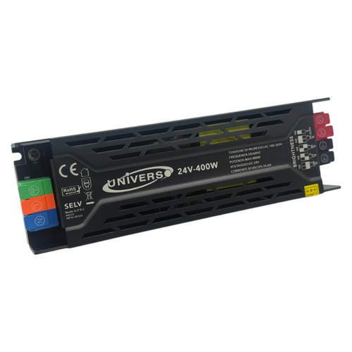 Alimentatore Switching Dimmerabile UNIVERSO RG-24V-400W | DC 24V 16.6A 400W IP20