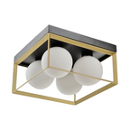 Plafoniera Lampadario Minimalista 4 Sfere in Vetro - Attacco