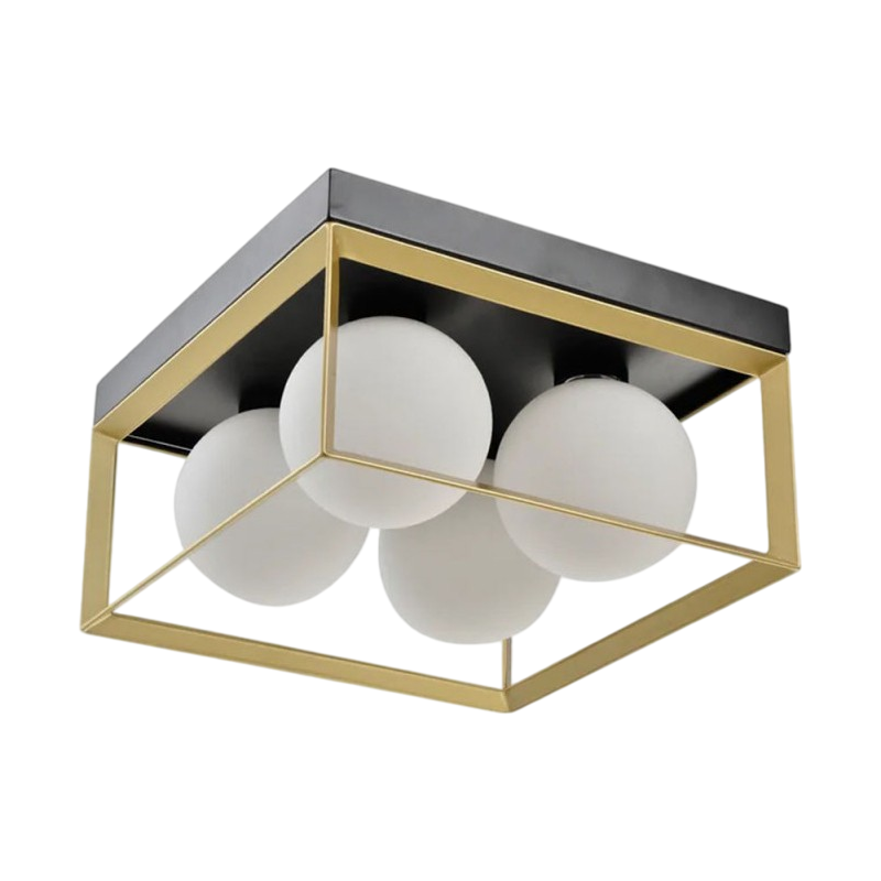 Plafoniera Lampadario Minimalista 4 Sfere in Vetro | Attacco G9