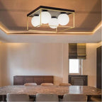 Plafoniera Lampadario Minimalista 4 Sfere in Vetro - Attacco - immagine 3