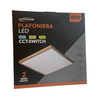 Plafoniera Ultra Slim Quadrata Legno UNIVERSO PQ-450-L3C 45W - immagine 7