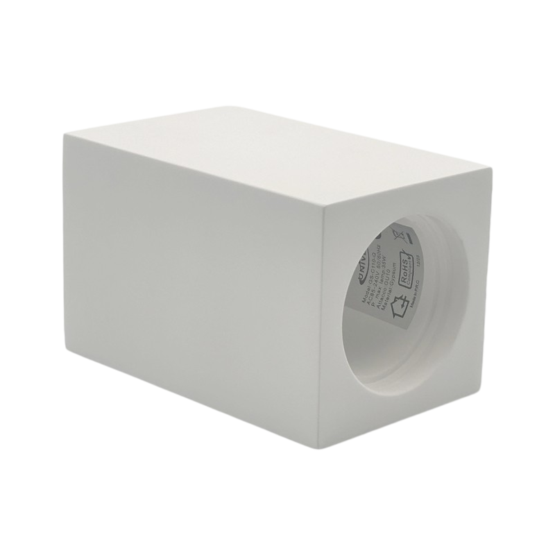 Portafaretto Quadrato in Gesso Verniciabile UNIVERSO GS-C90-Q | Montaggio Superficiale per GU10/GU5.3