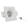 Portafaretto Quadrato da Incasso in Gesso Verniciabile UNIVERSO | Per Lampadine GU10/MR16