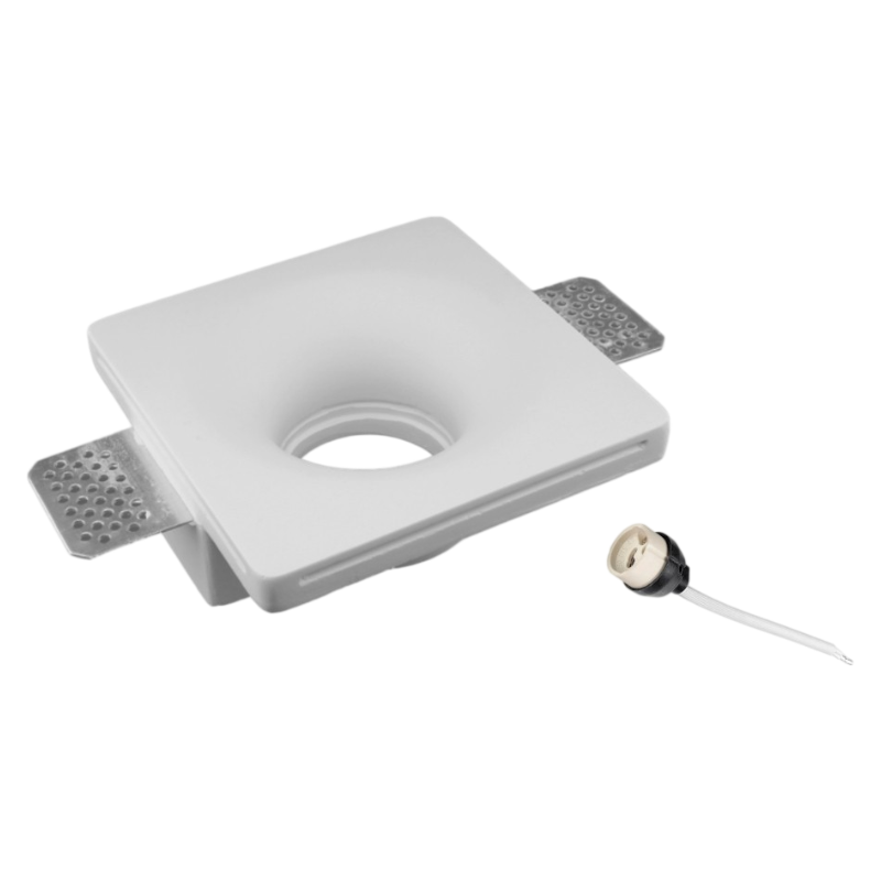 Portafaretto Quadrato da Incasso in Gesso Verniciabile UNIVERSO | Per Lampadine GU10/MR16