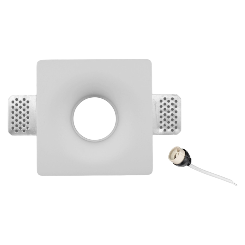 Portafaretto Quadrato da Incasso in Gesso Verniciabile UNIVERSO | Per Lampadine GU10/MR16