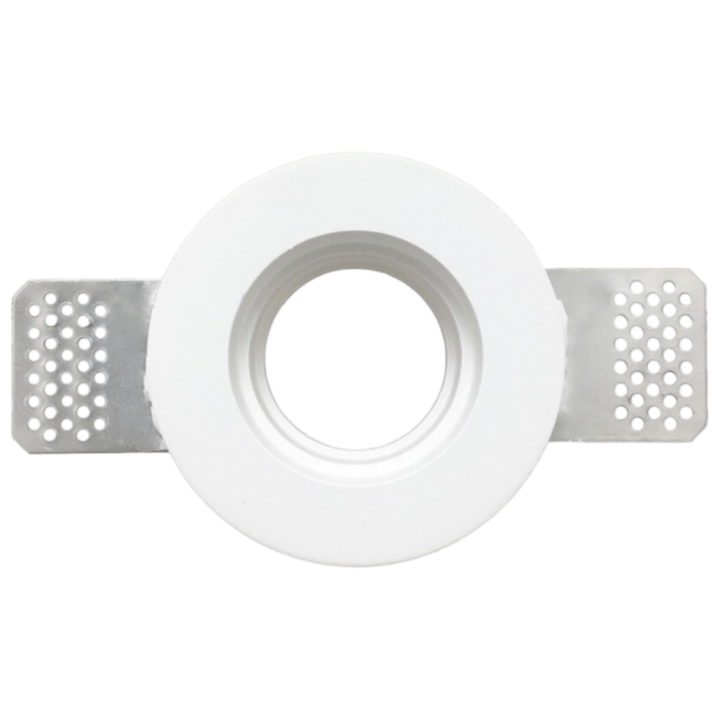 Portafaretto Rotondo da Incasso a Scomparsa in Gesso Verniciabile | Per Lampadine GU10/GU5.3/MR16
