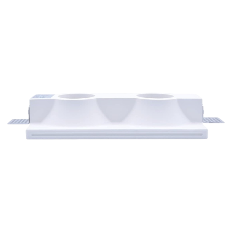 Portafaretto Doppio Rettangolare da Incasso in Gesso Verniciabile | Per Lampadine GU10/GU5.3