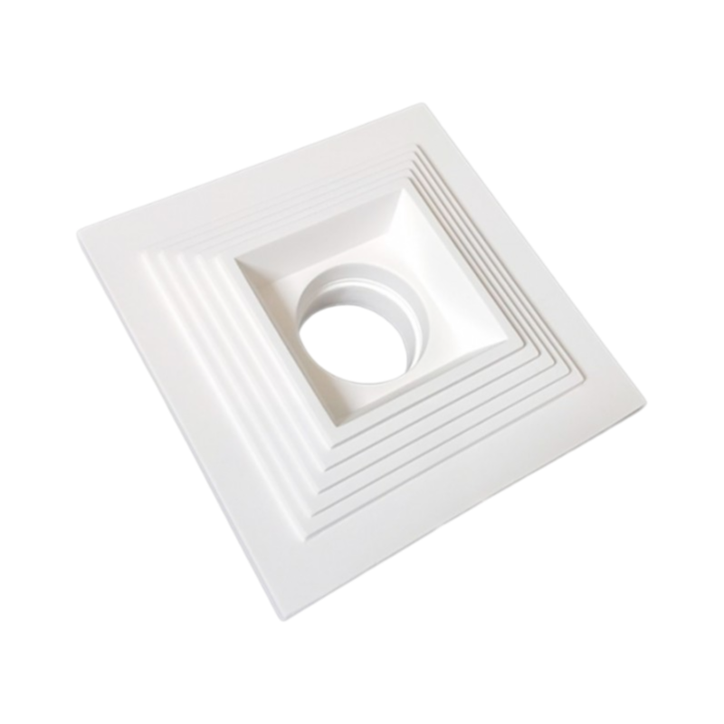 Portafaretto Quadrato da Incasso in Gesso con Alette a Molla | Per Lampadine GU10/MR16