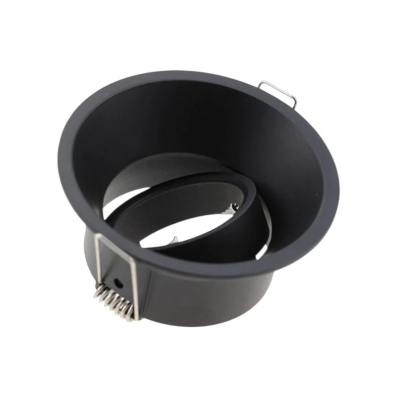 Portafaretto Rotondo Orientabile da Incasso in Metallo Nero UNIVERSO P13-N | Per Lampade GU10