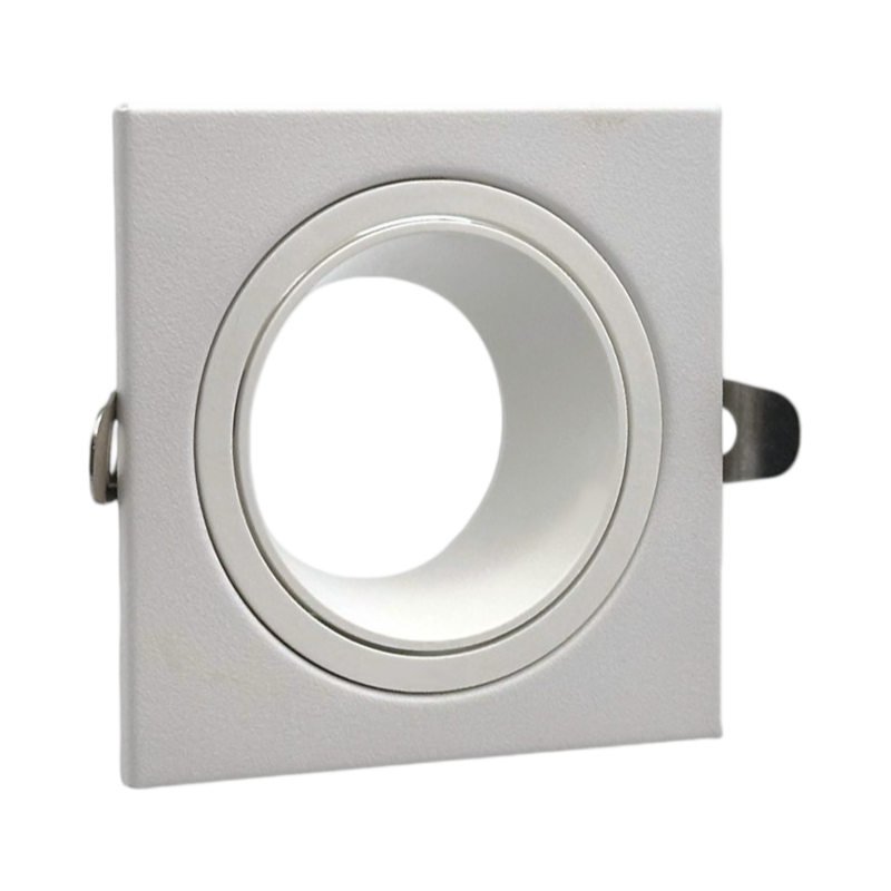 Portafaretto Quadrato Orientabile da Incasso UNIVERSO P38-GU10-B1 | Metallo Bianco per GU10/GU5.3