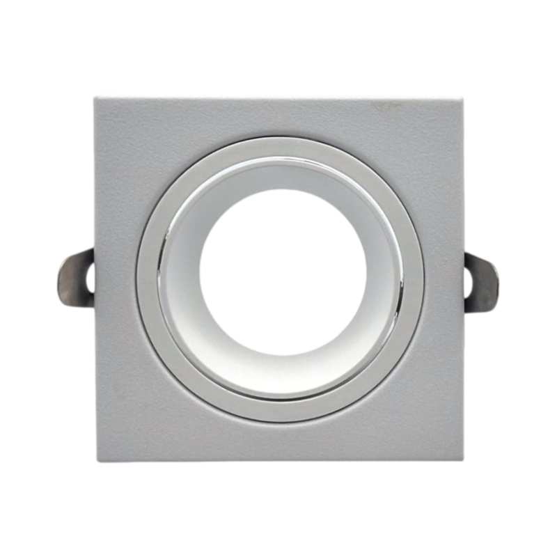 Portafaretto Quadrato Orientabile da Incasso UNIVERSO P38-GU10-B1 | Metallo Bianco per GU10/GU5.3
