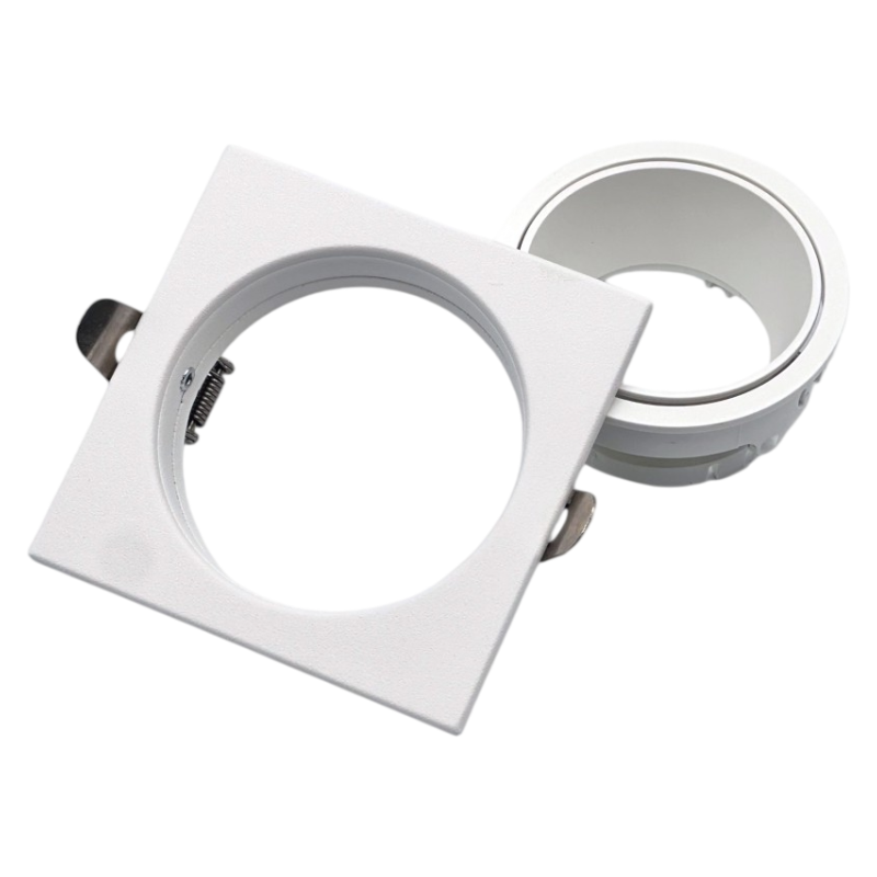 Portafaretto Quadrato Orientabile da Incasso UNIVERSO P38-GU10-B1 | Metallo Bianco per GU10/GU5.3