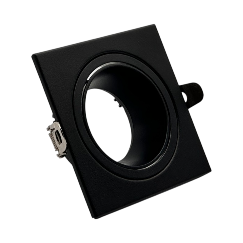 Portafaretto Quadrato Orientabile da Incasso UNIVERSO P38-GU10-N1 | Metallo Nero per GU10/GU5.3