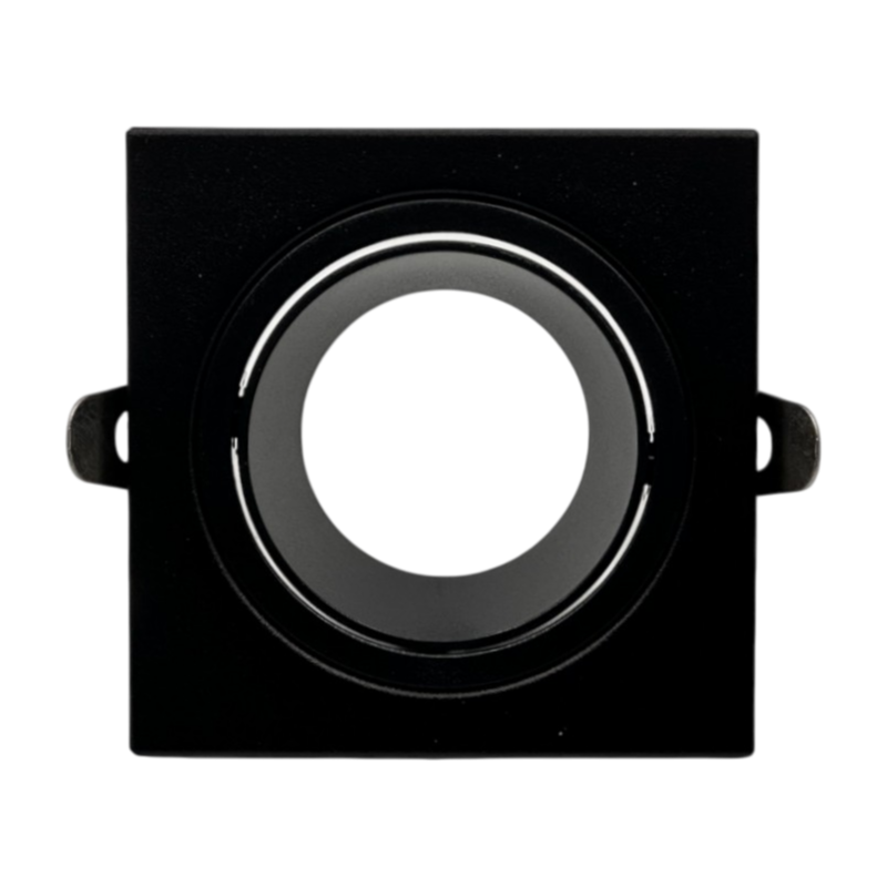 Portafaretto Quadrato Orientabile da Incasso UNIVERSO P38-GU10-N1 | Metallo Nero per GU10/GU5.3