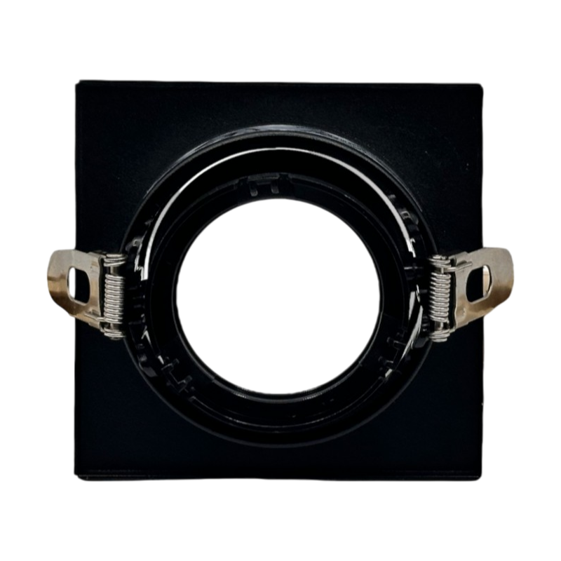 Portafaretto Quadrato Orientabile da Incasso UNIVERSO P38-GU10-N1 | Metallo Nero per GU10/GU5.3
